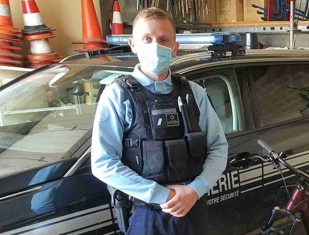 Le gendarme Gaëtan Binet, affecté à la brigade de proximité de Port-Jérôme-sur-Seine. (Photo: Gendarmerie de Seine-Maritime - décembre 2020)