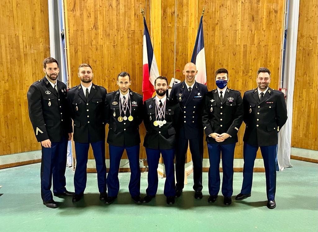 Les gendarmes médaillés lors de ces championnats de France ont été honorés (photo : SD)