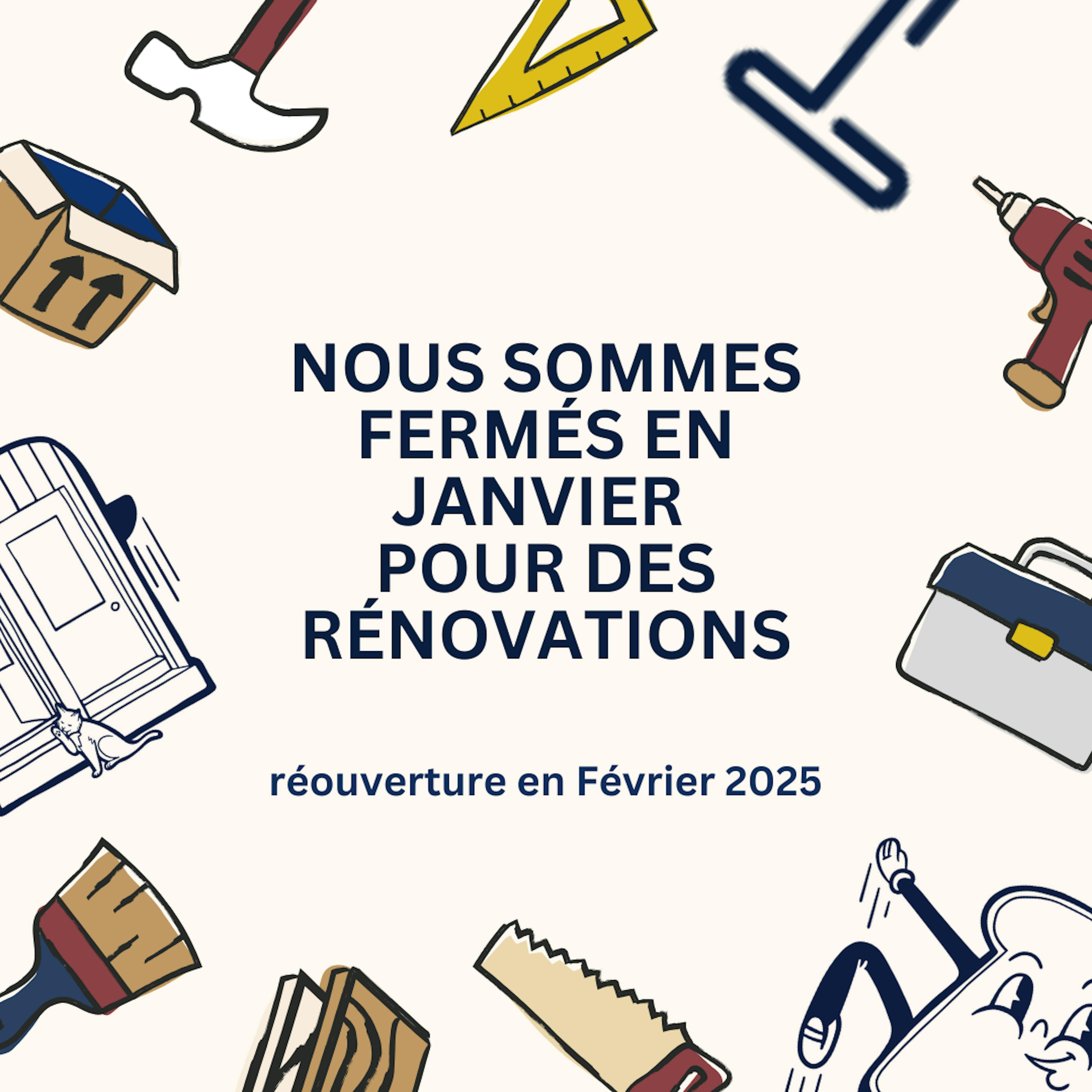 Affiche annonce de fermeture en janvier