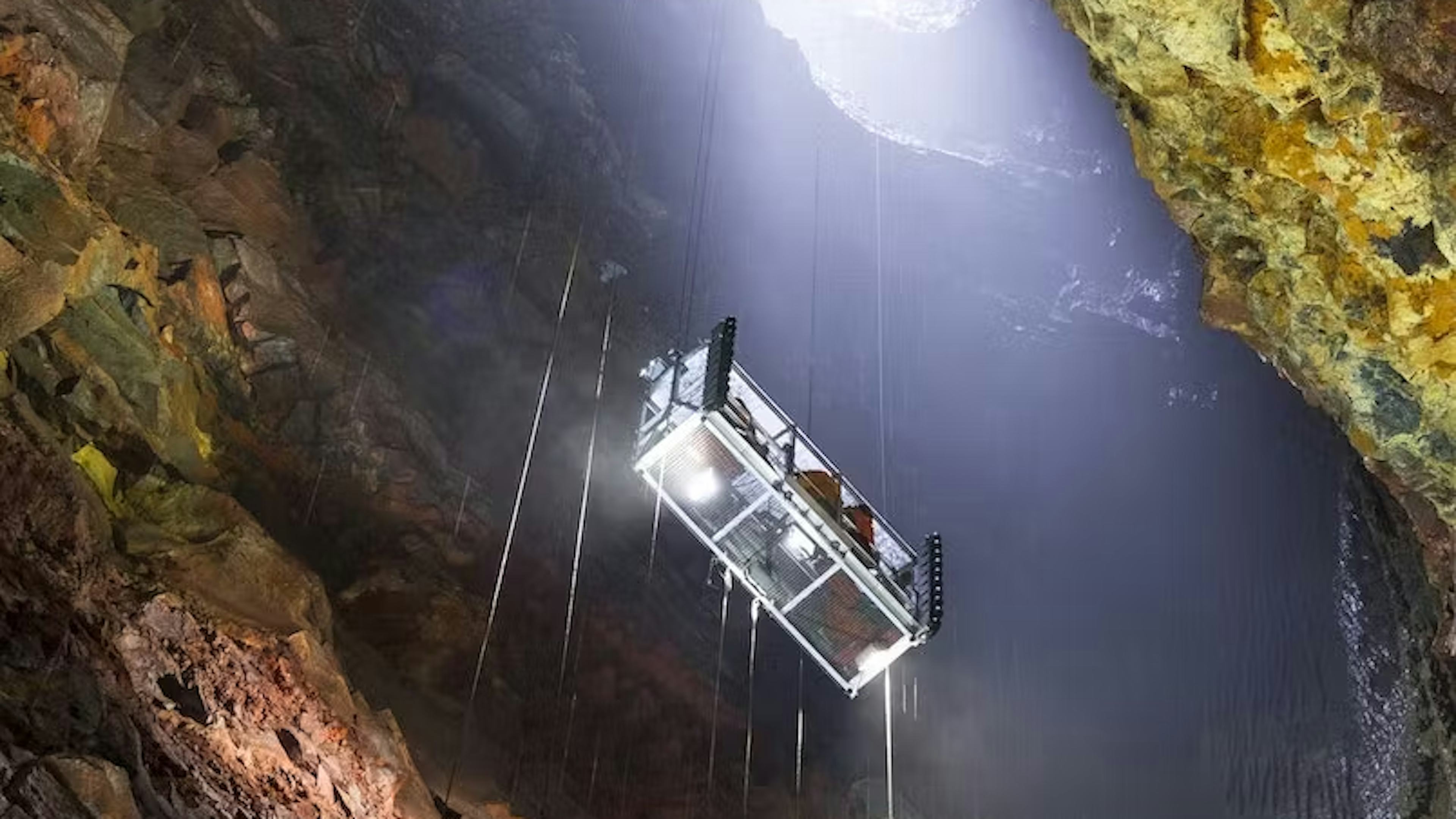 Lowered down 400 feet into Volcano