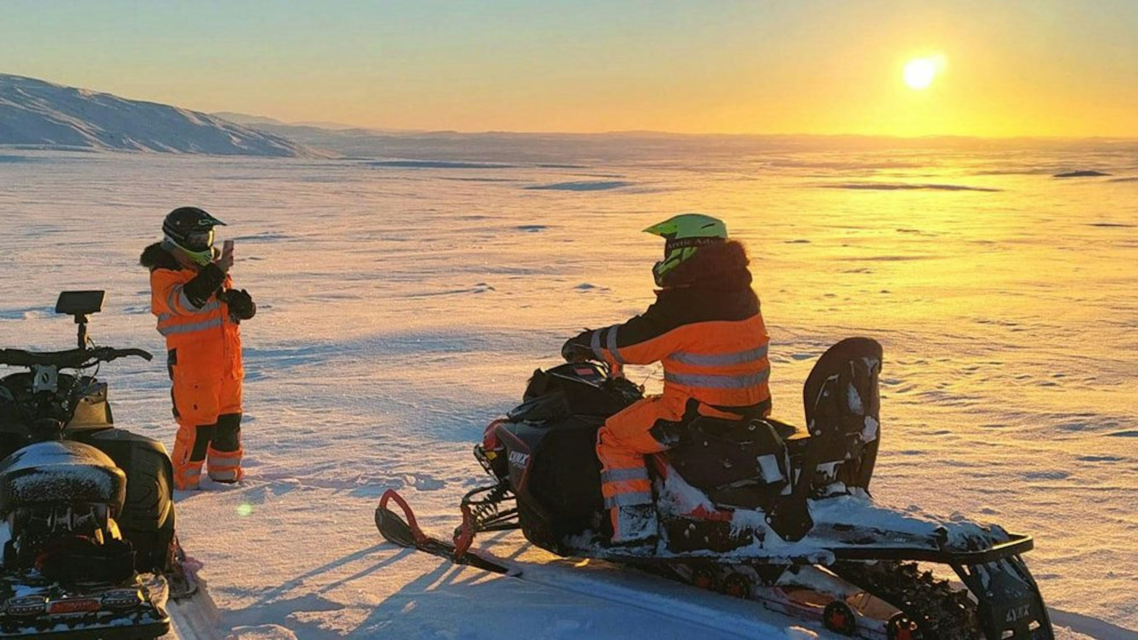 Snowmobile from Skjól (Geysir Area - Golden Circle)