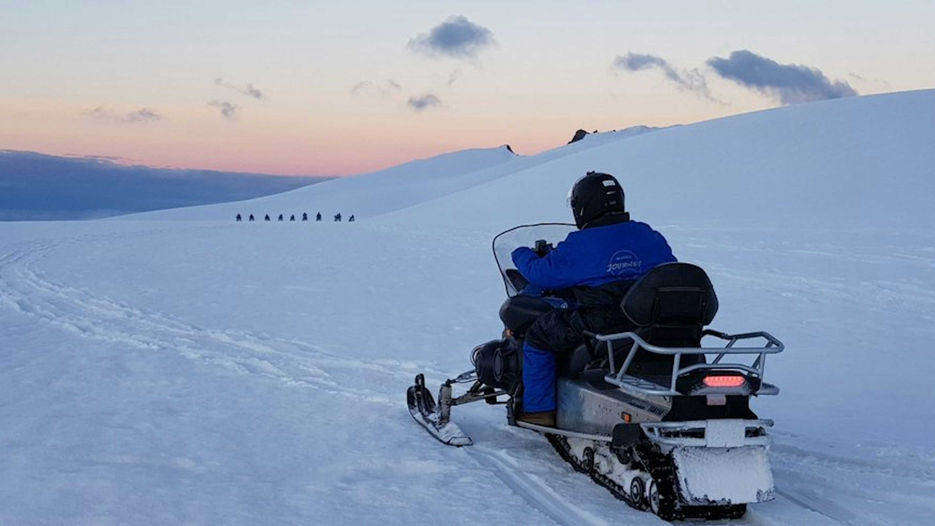 Snowmobile on Vatnajokull Glacier