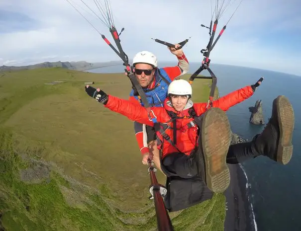 Tandem Paragliding Near Vik