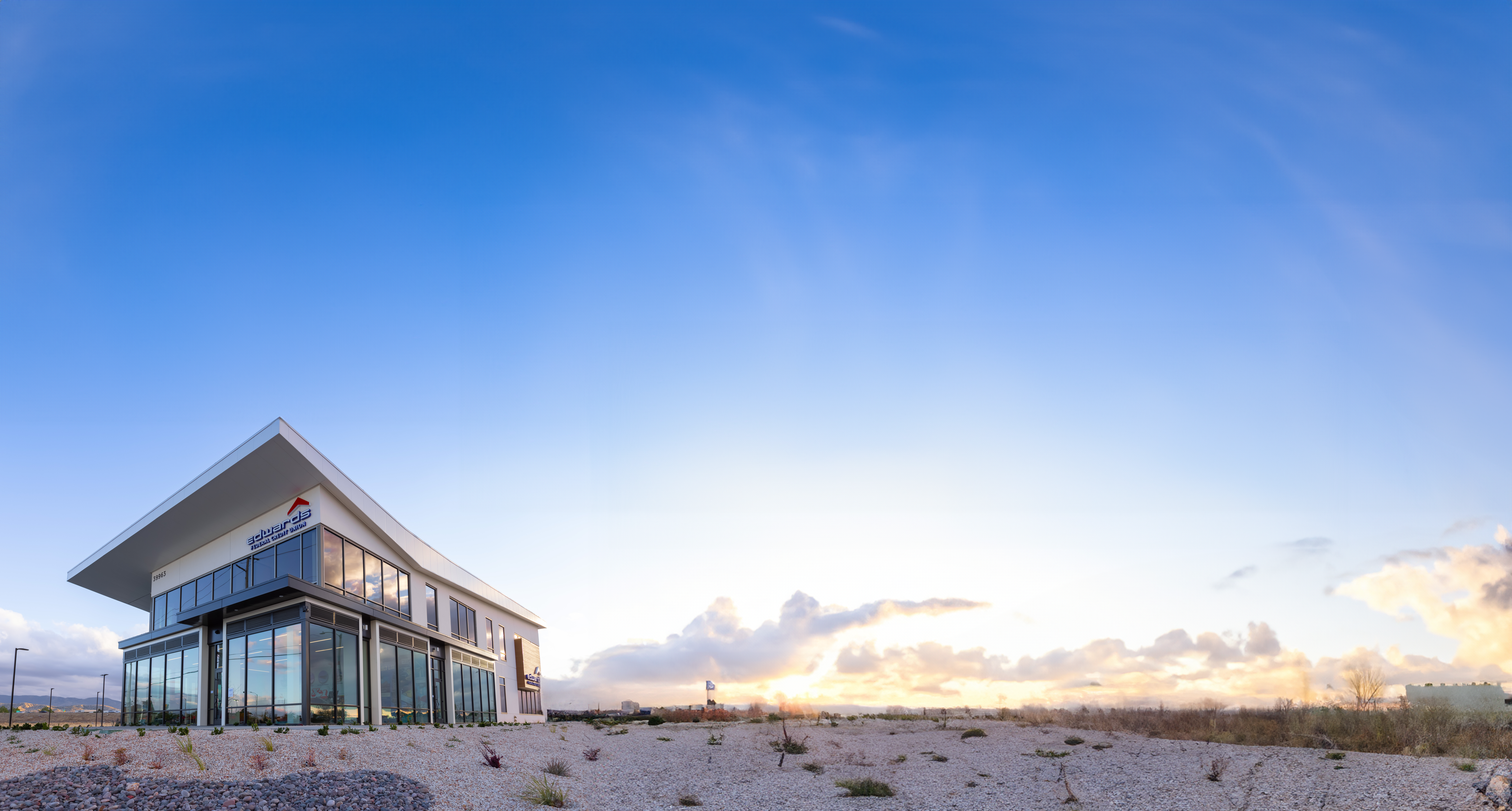 Edwards Federal Credit Union building, photo from afar