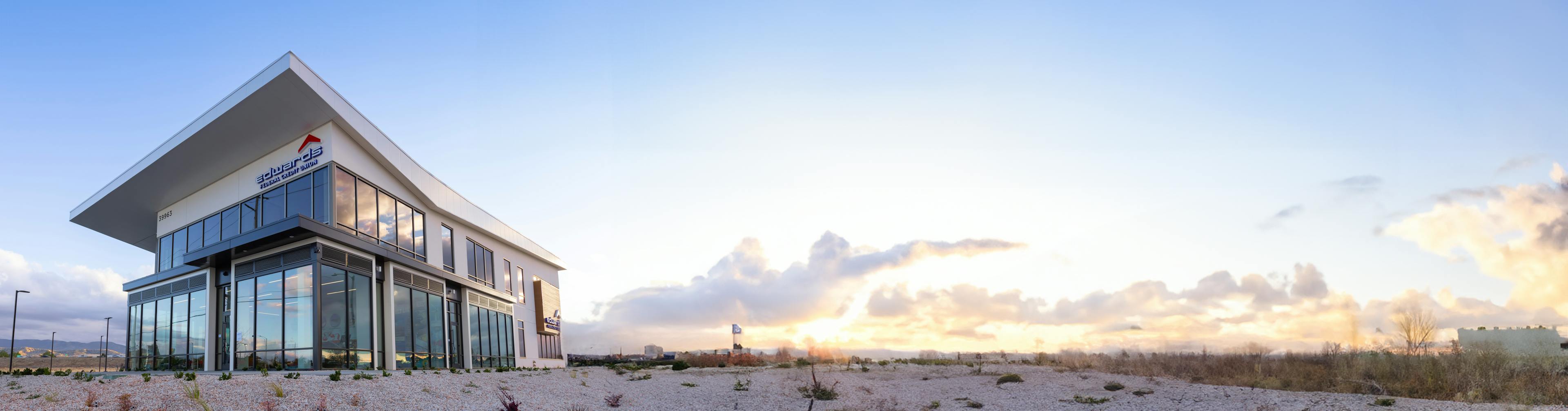 Edwards Federal Credit Union building, photo from afar