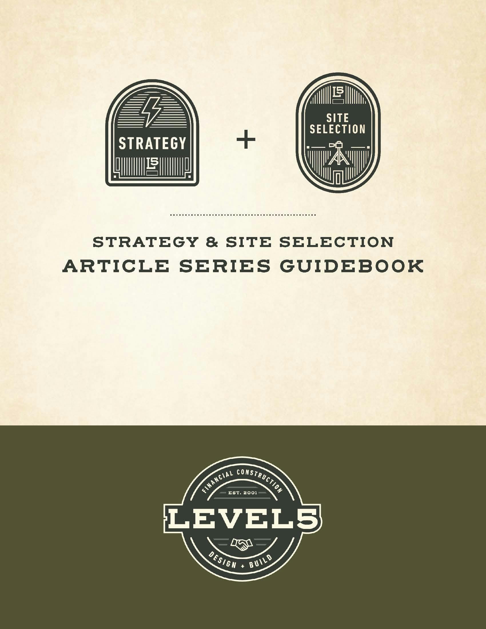 Title page for guidebook: Strategy & Site Selection Article Series Guidebook