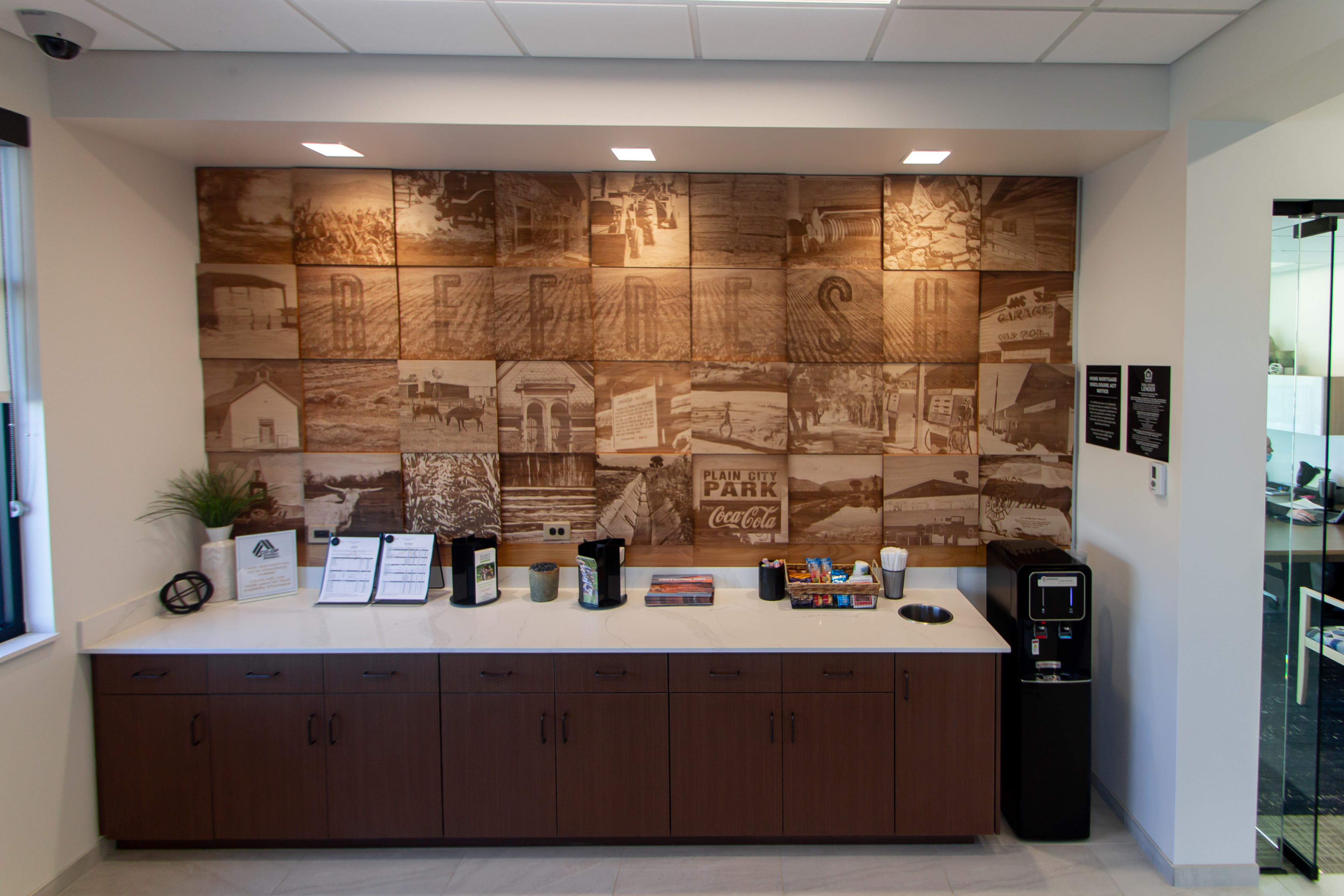 Wasatch Peaks Credit Union lobby welcome table