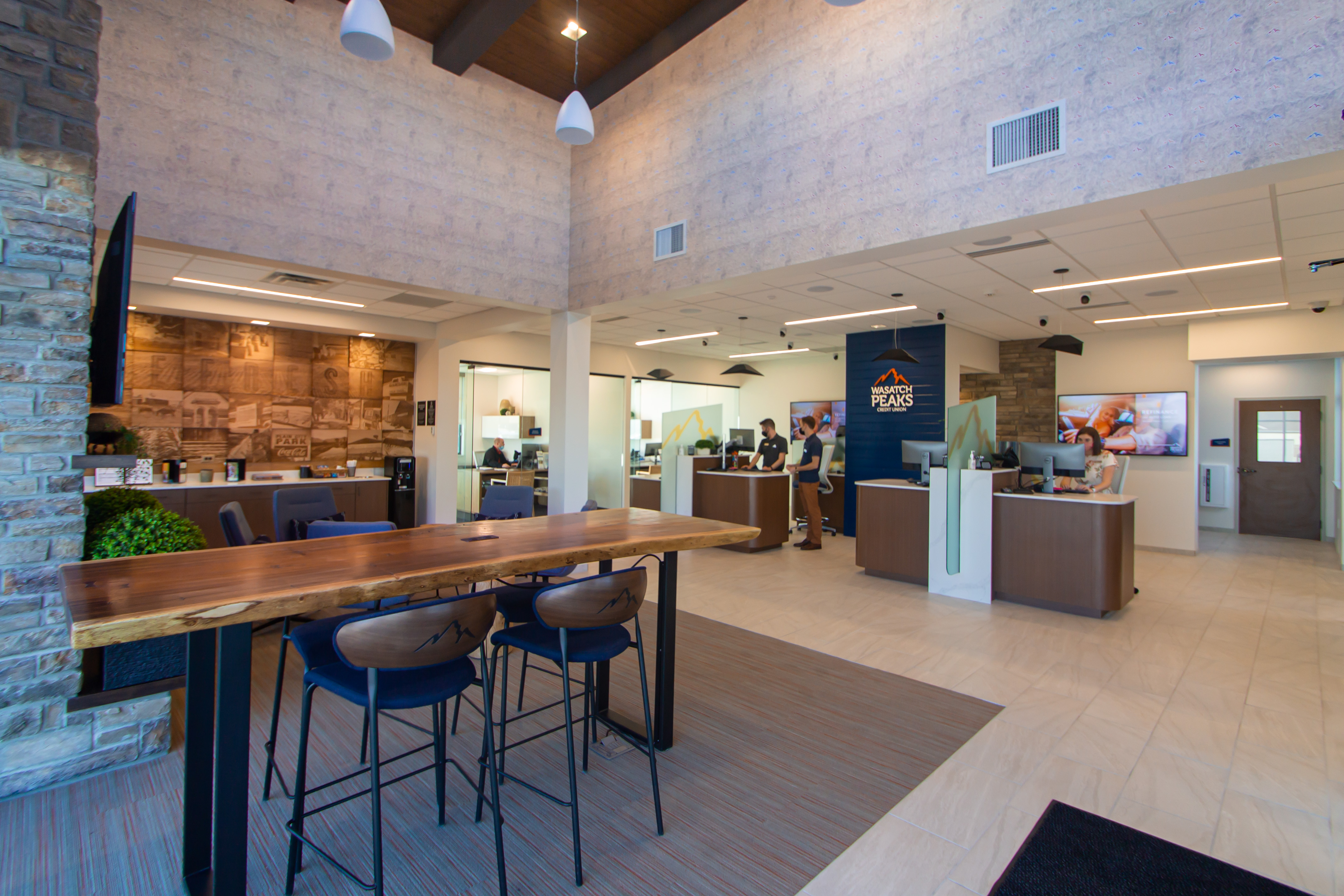 The lobby of Wasatch Peaks Credit Union