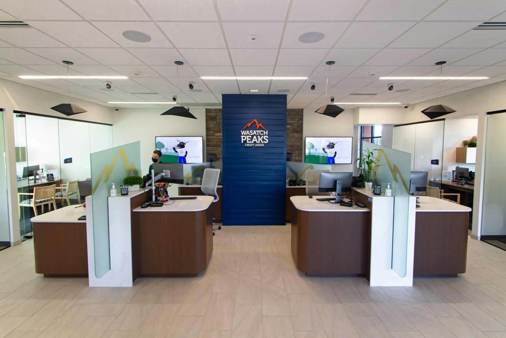 Teller booths at Wasatch Peaks Credit Union