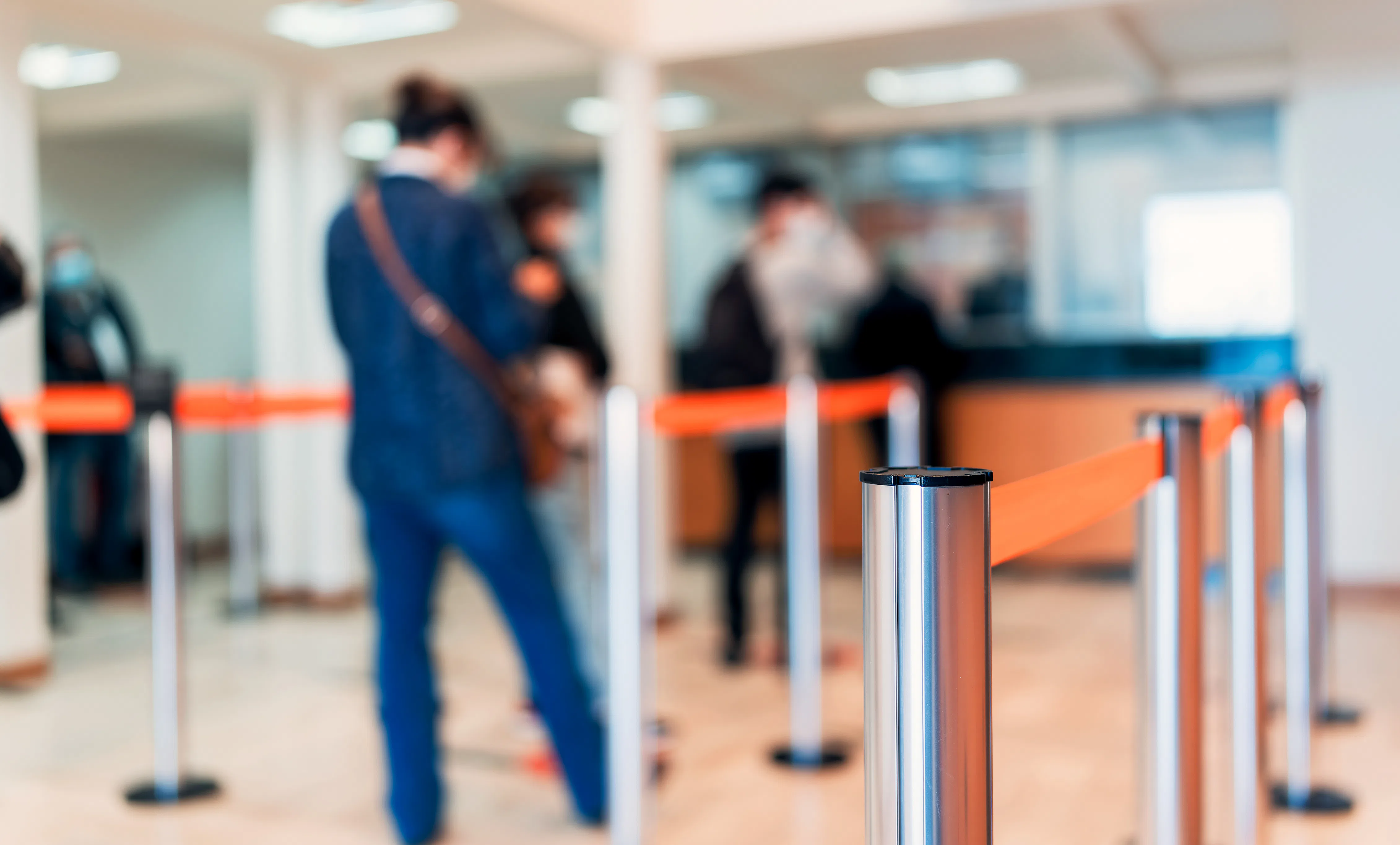 Customers waiting in a line