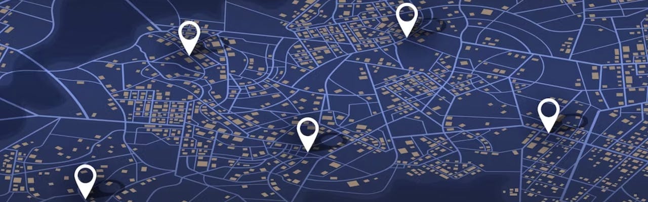 map with location pins