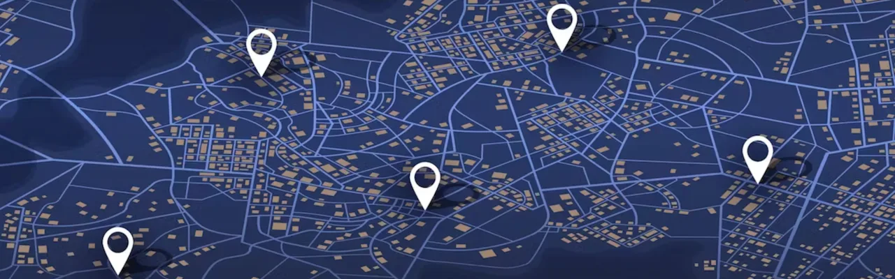 map with location pins