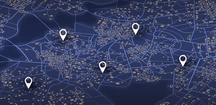 map with location pins