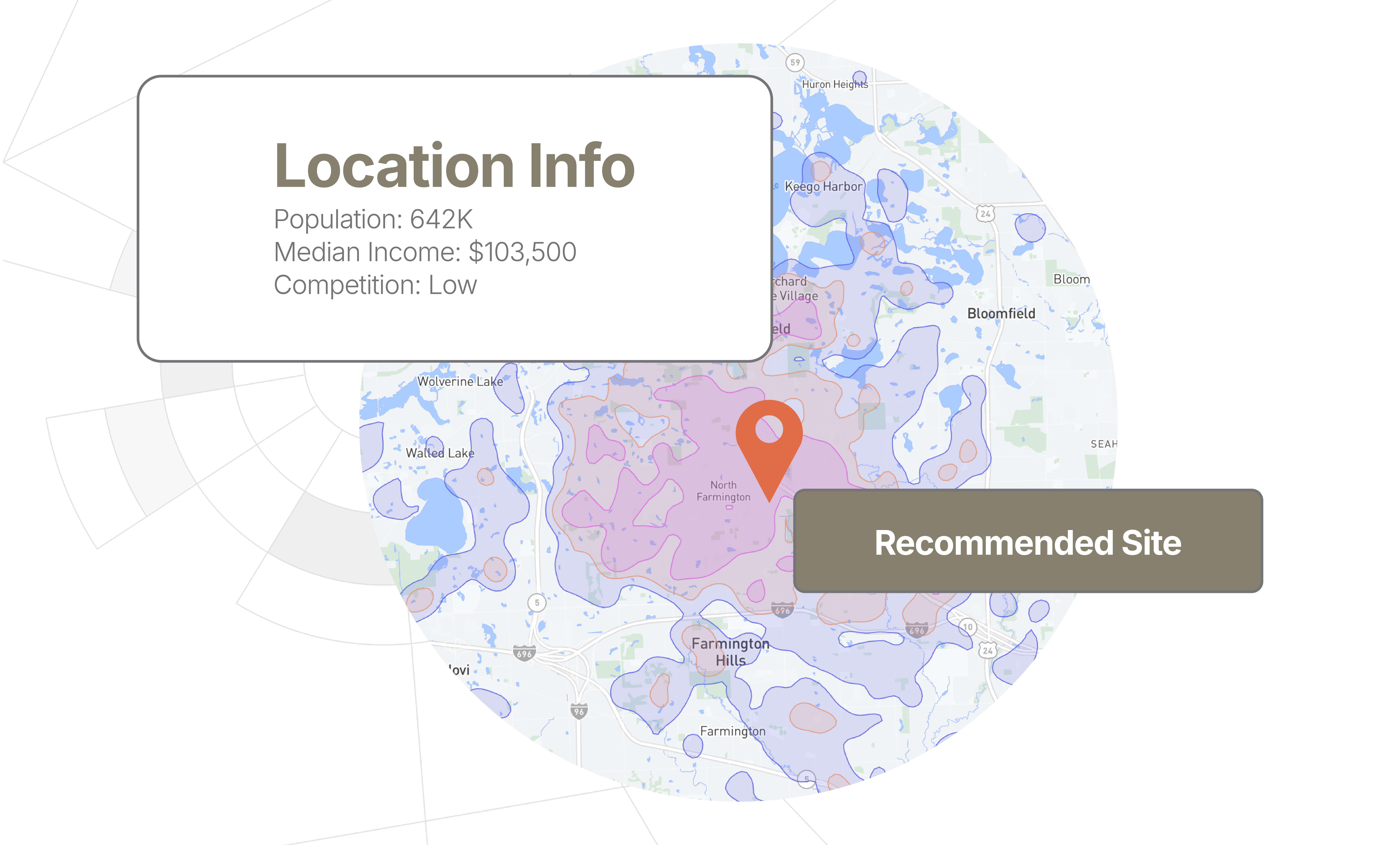Location insights over a map