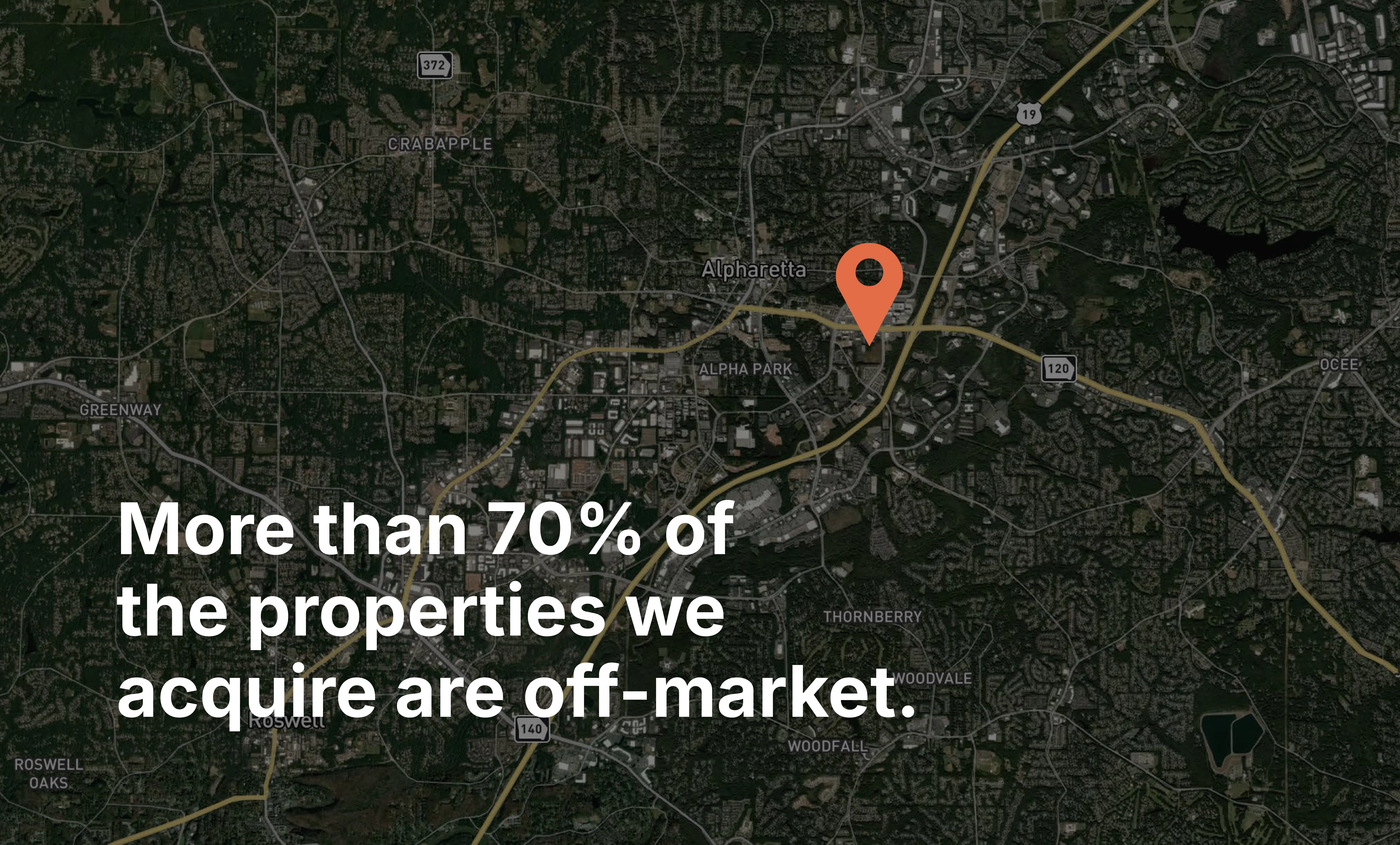 more than 70% of the properties we acquire are off-market
