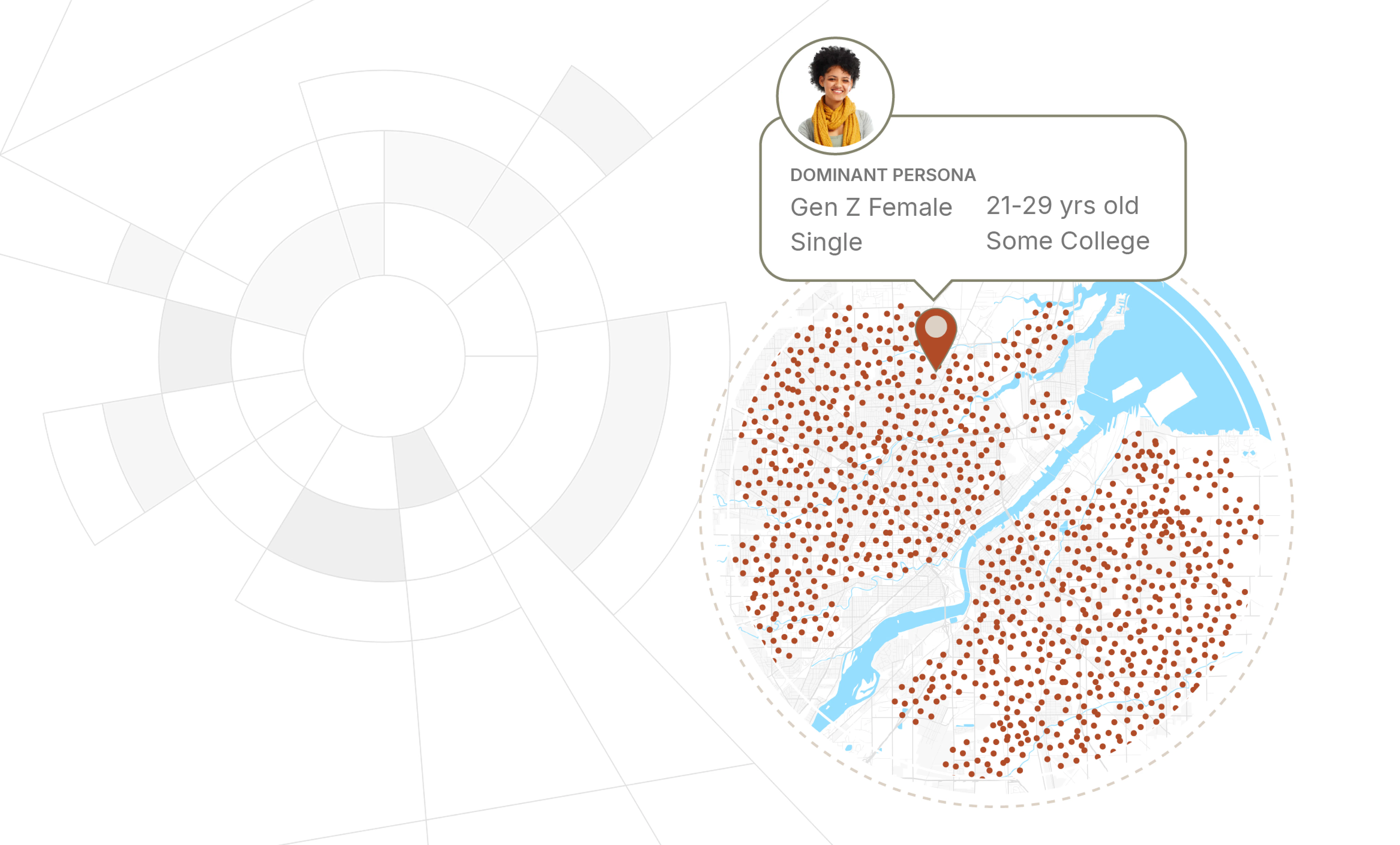 demographic data over a map