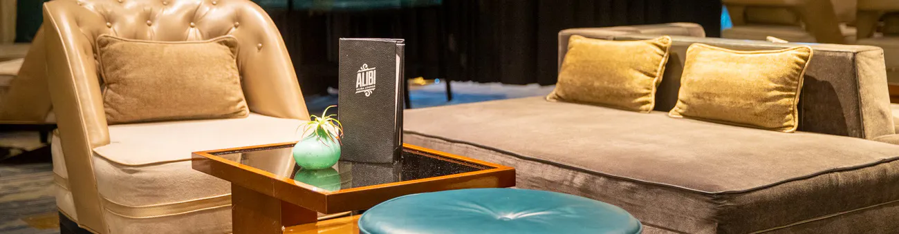 seating around a table in Alibi bar