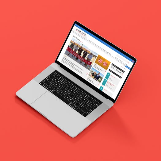 Laptop with KCS intranet displaying on the screen