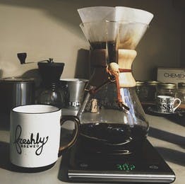 Chemex coffee brewer with some other equipment