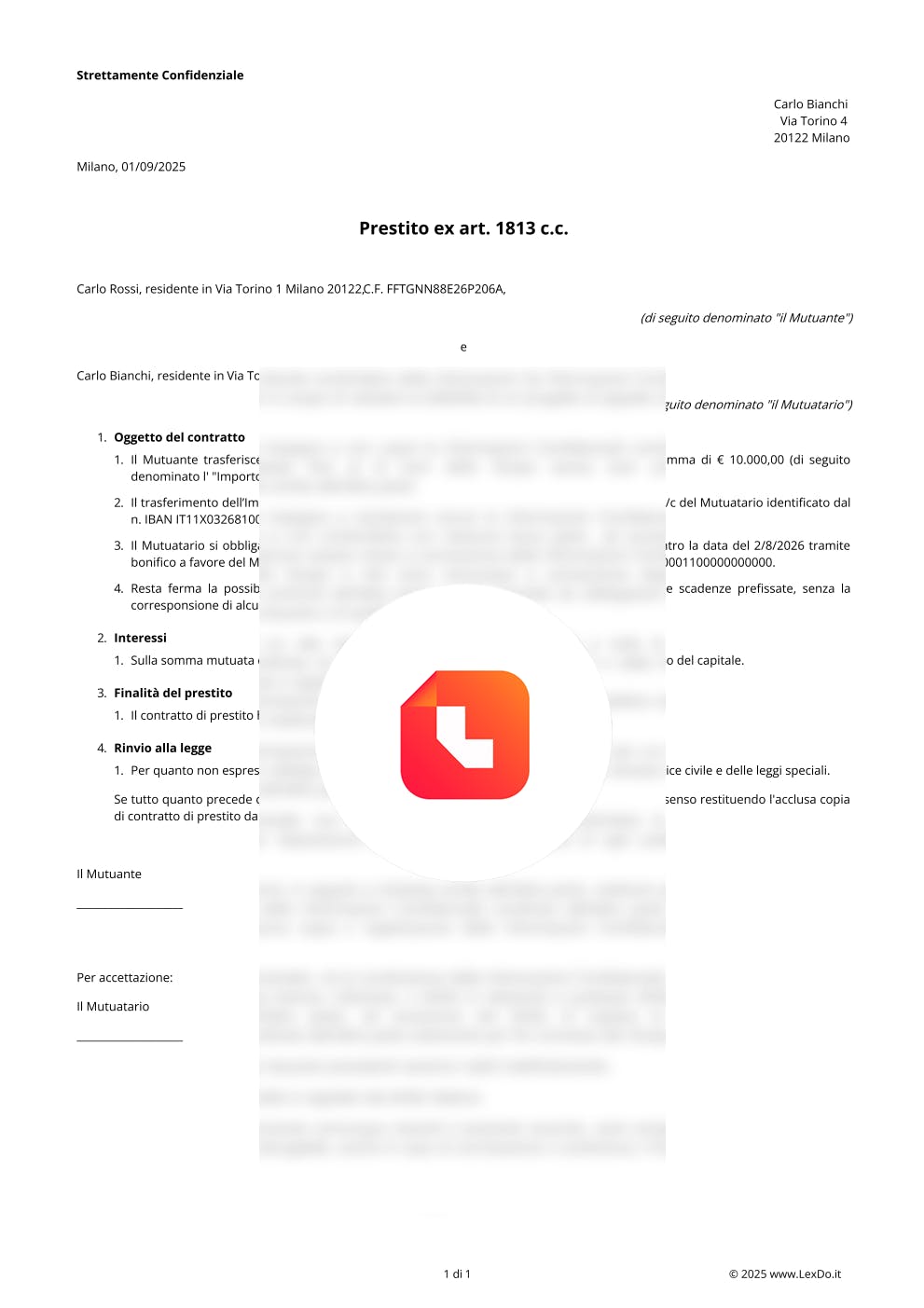 Contratto di Prestito tra Privati – Modello e Guida modello