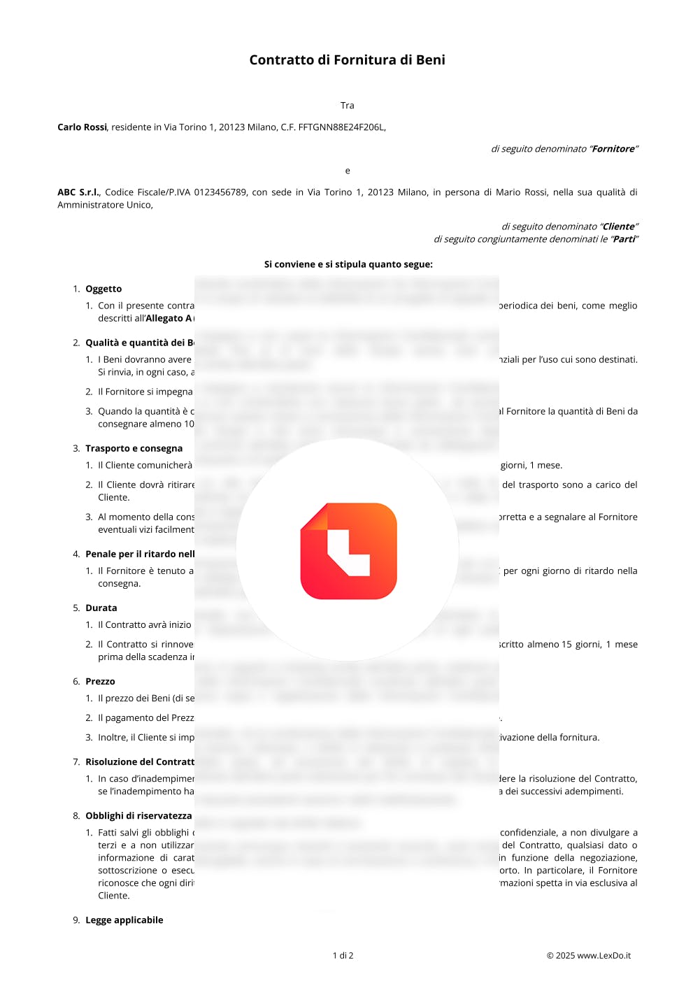 Contratto di Somministrazione di Beni – Modello e Guida modello
