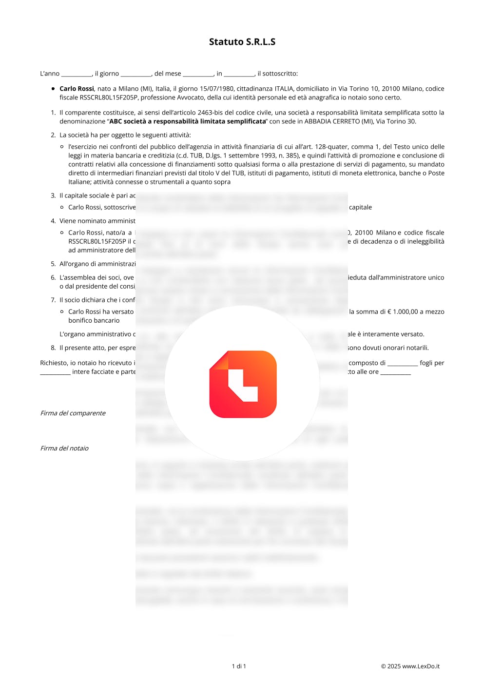 Statuto e Atto Costitutivo Srl Semplificata – Modello e Guida modello