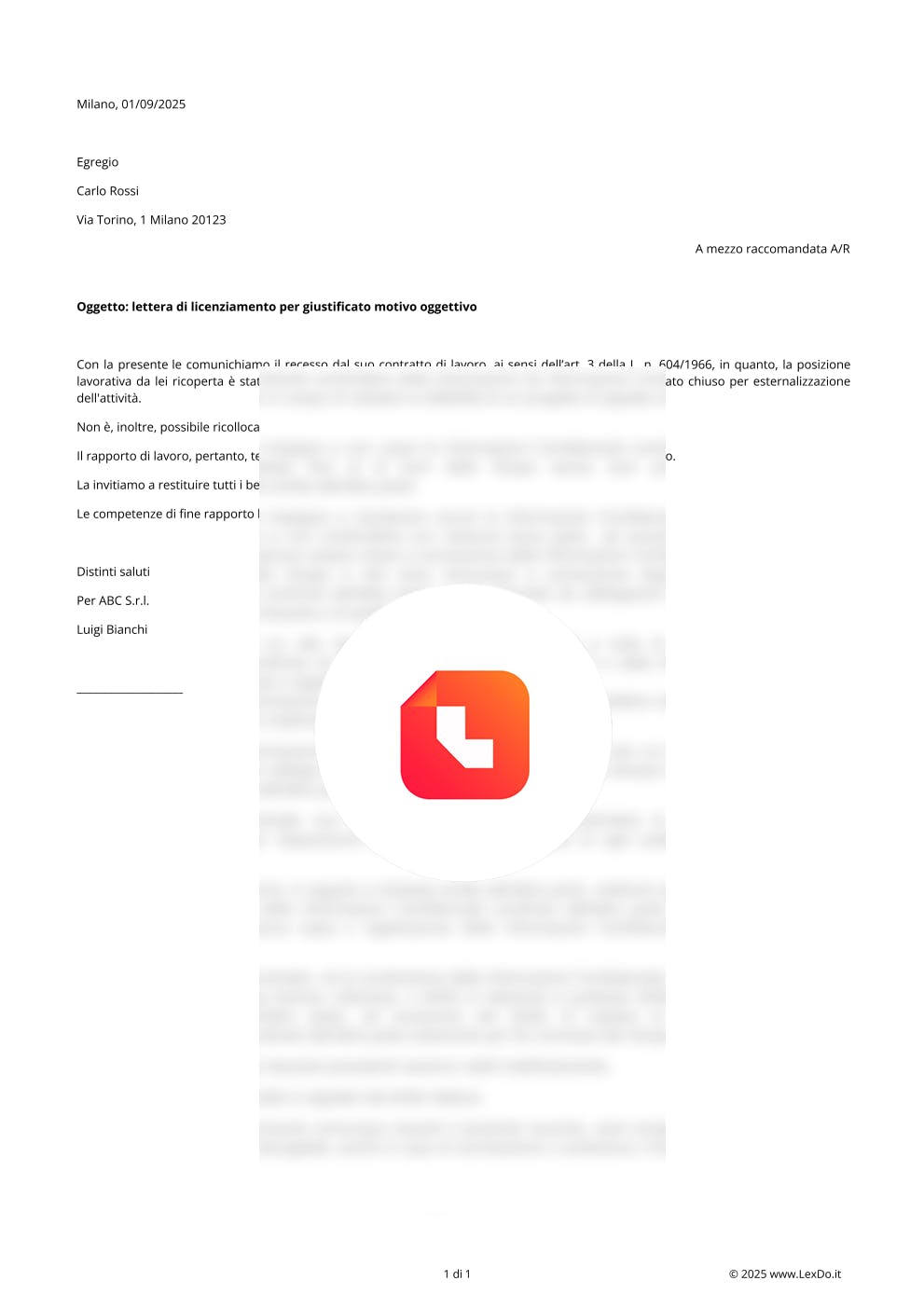 Lettera di Licenziamento di un Dipendente – Modello e Guida modello