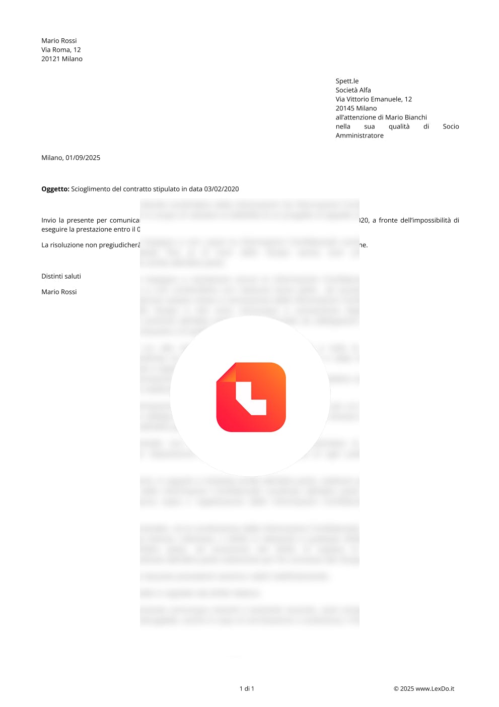Lettera di Disdetta del Contratto di Locazione – Modello e Guida modello