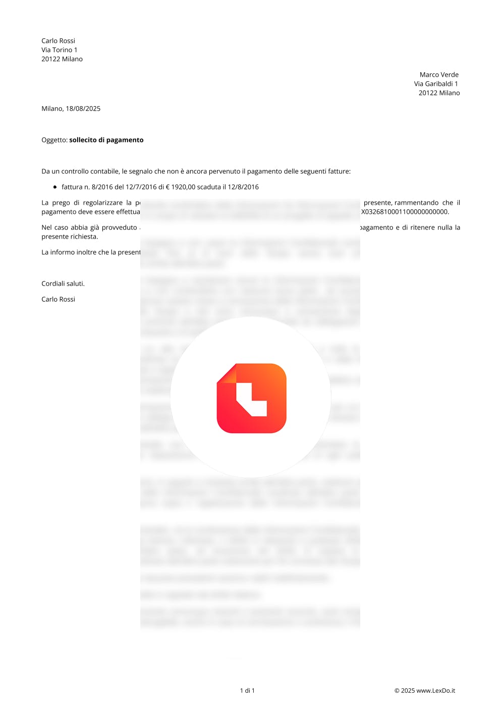 Lettera di Sollecito di Pagamento – Modello e Guida modello
