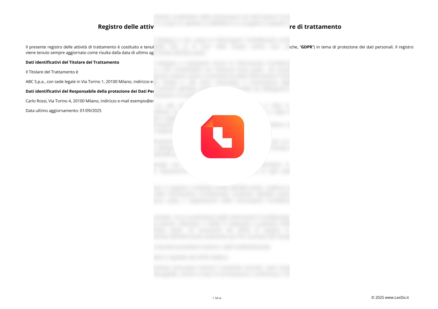 Registro dei Trattamenti dei Dati Personali (GDPR) – Modello e Guida modello