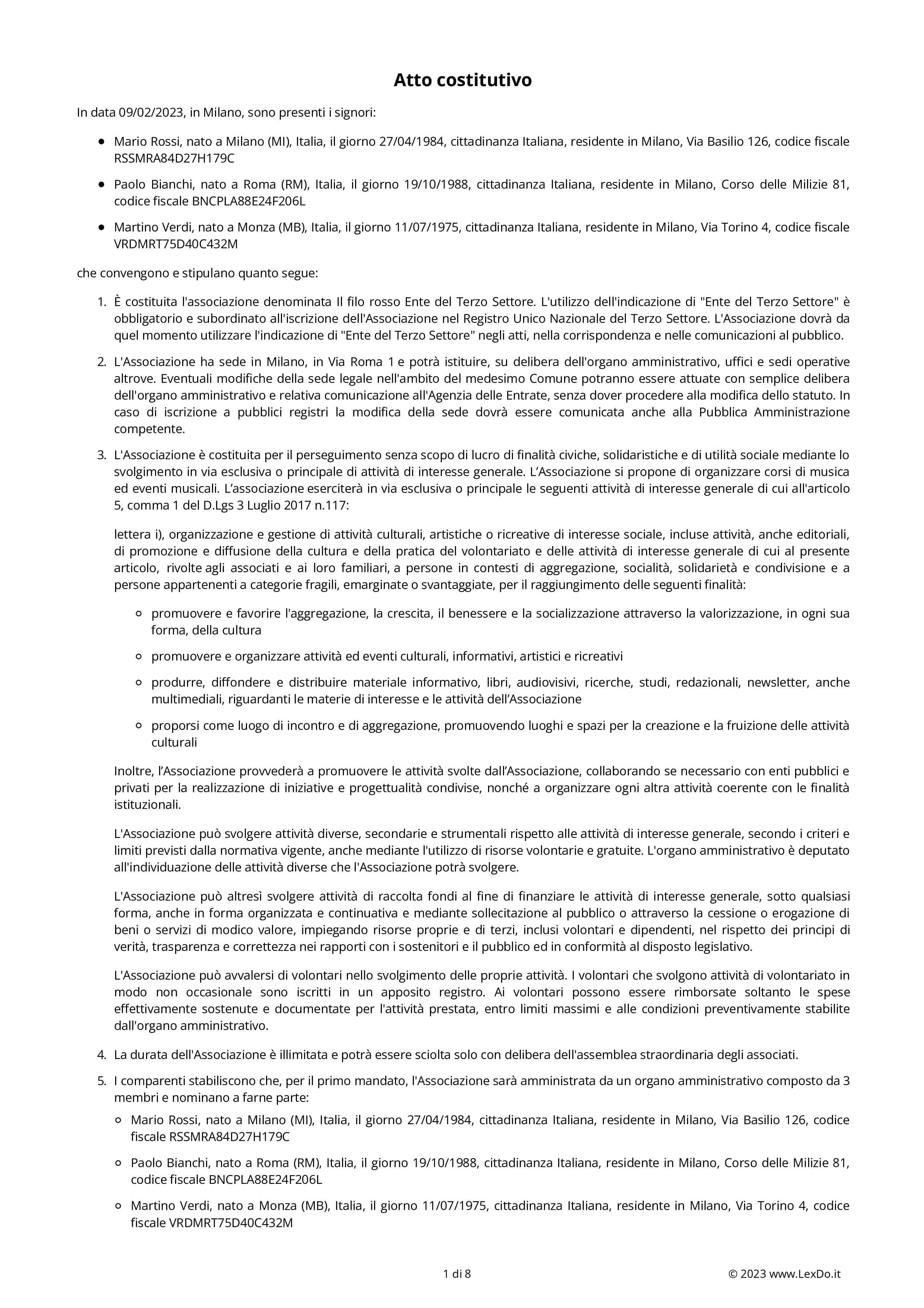 Statuto Associazione Culturale – Modello e Guida modello