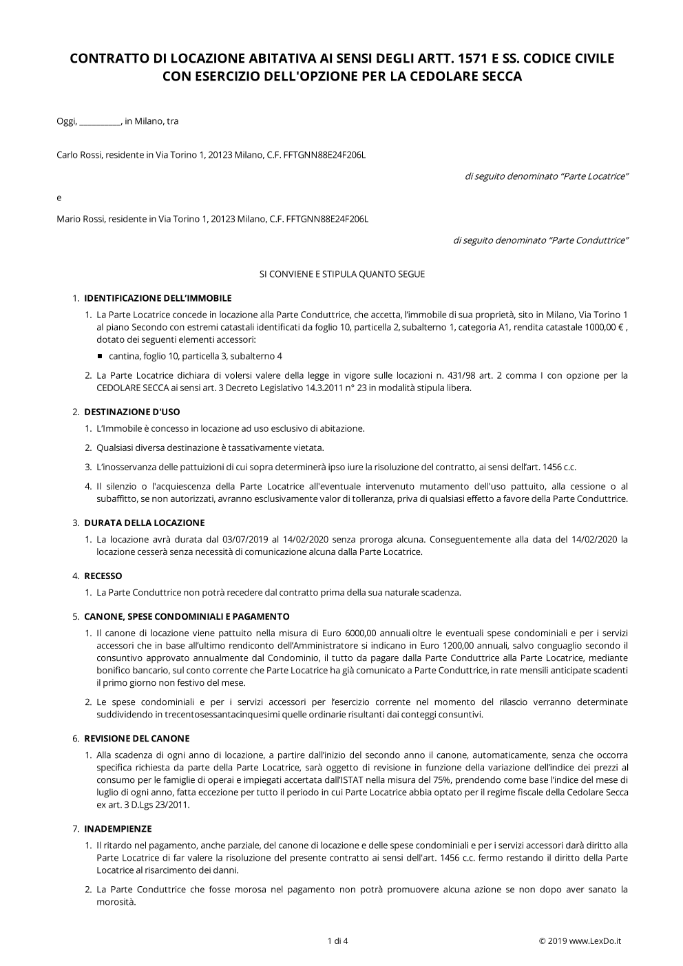 LexDo.it - Contratto Di Locazione Parziale: Guida E Modello | LexDo.it