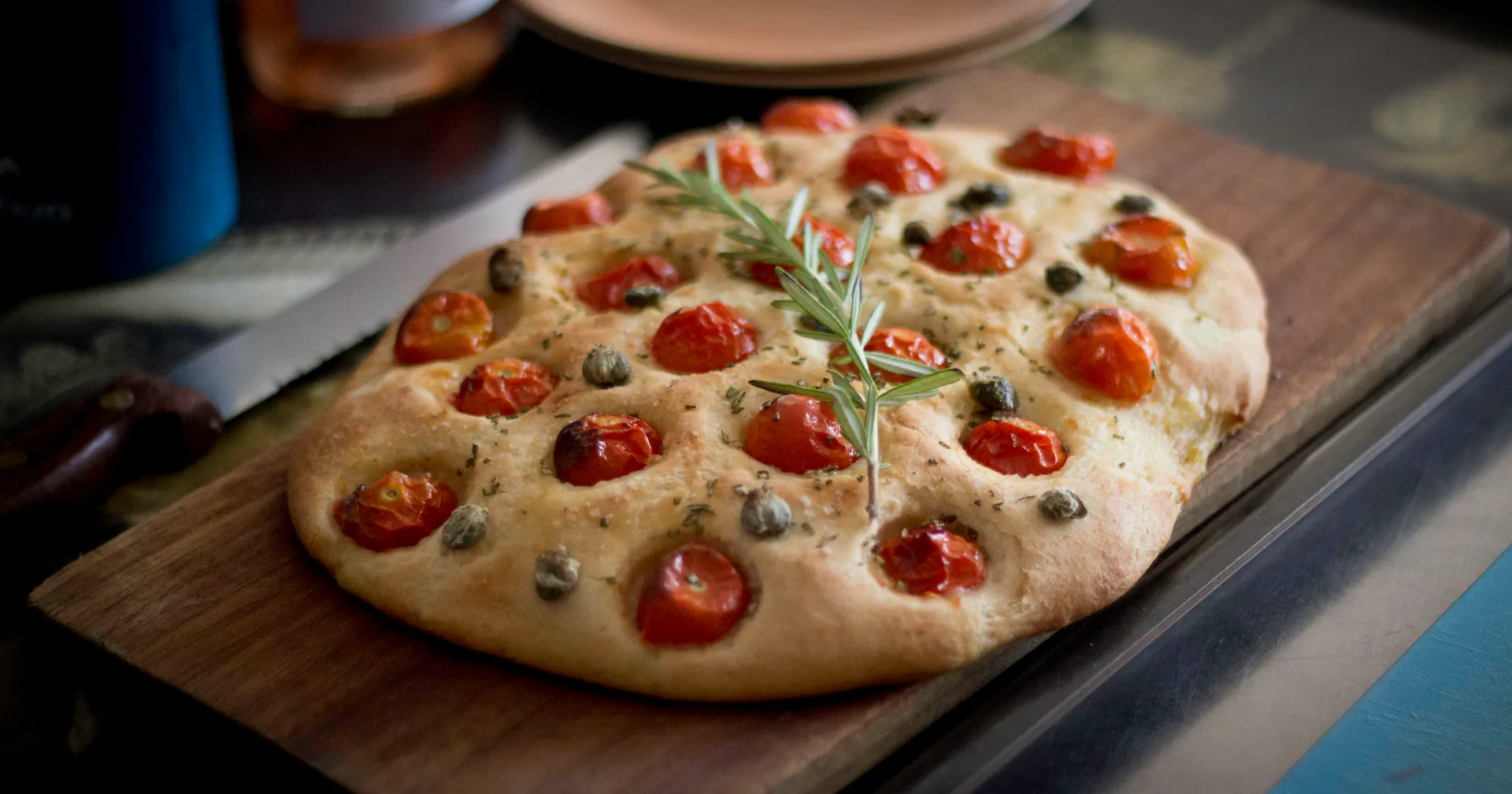 Focaccia de tomate-cerise
