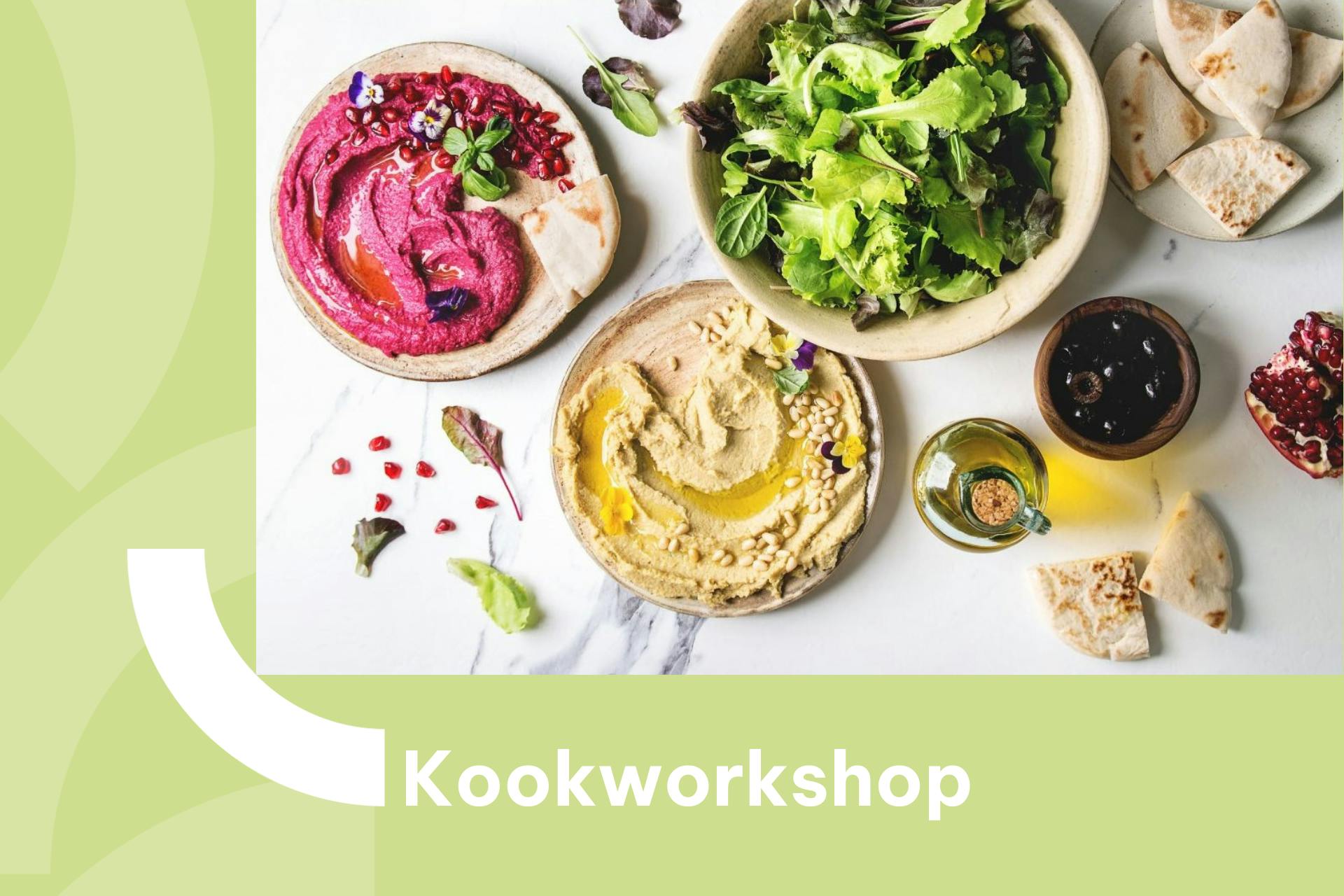 Banner met foto van plantaardige dips en spreads