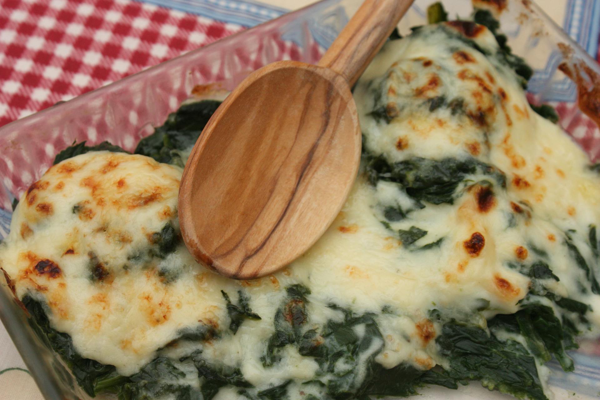Gratin met pastinaak en spinazie