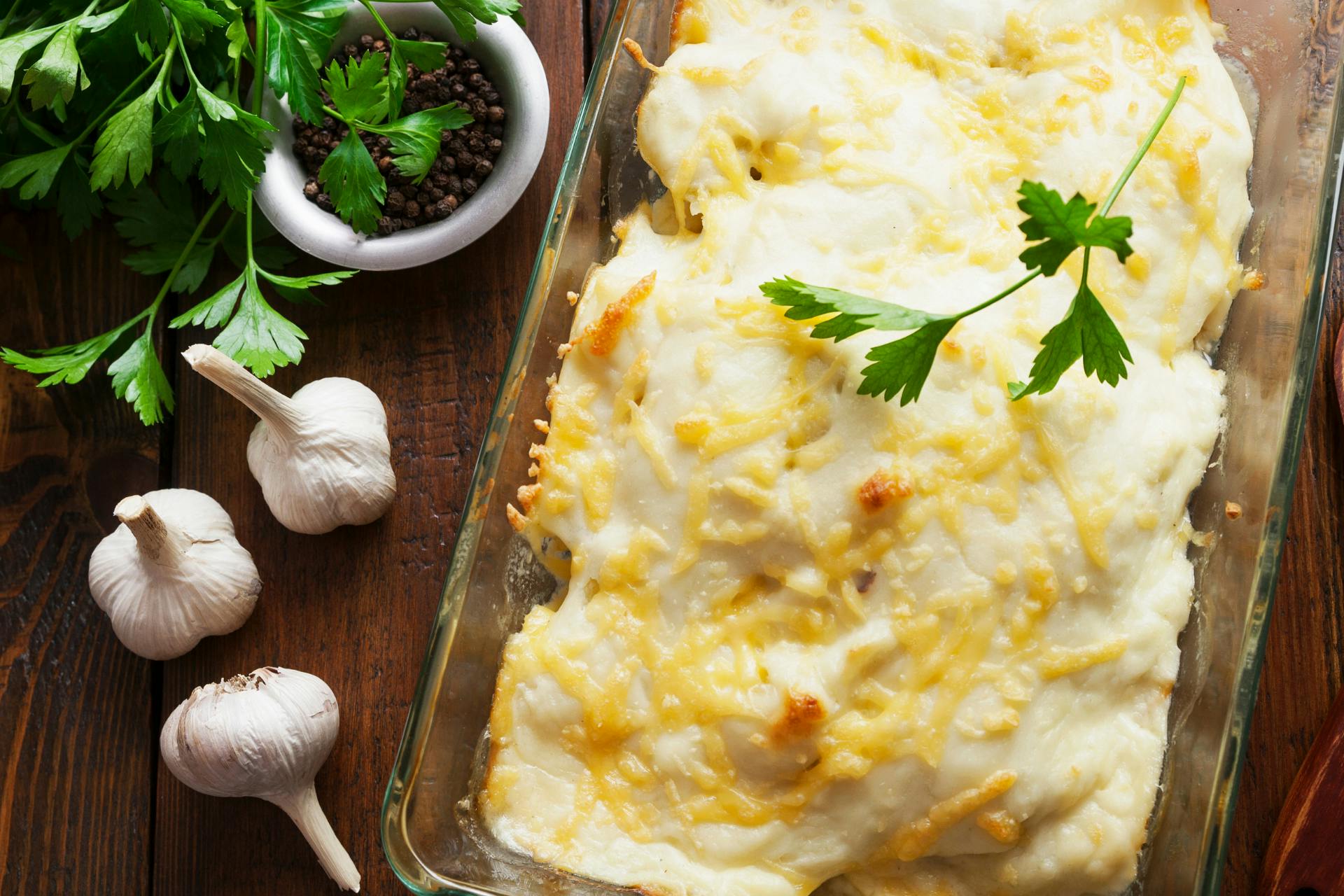 Ovenschotel vol kaas en puree