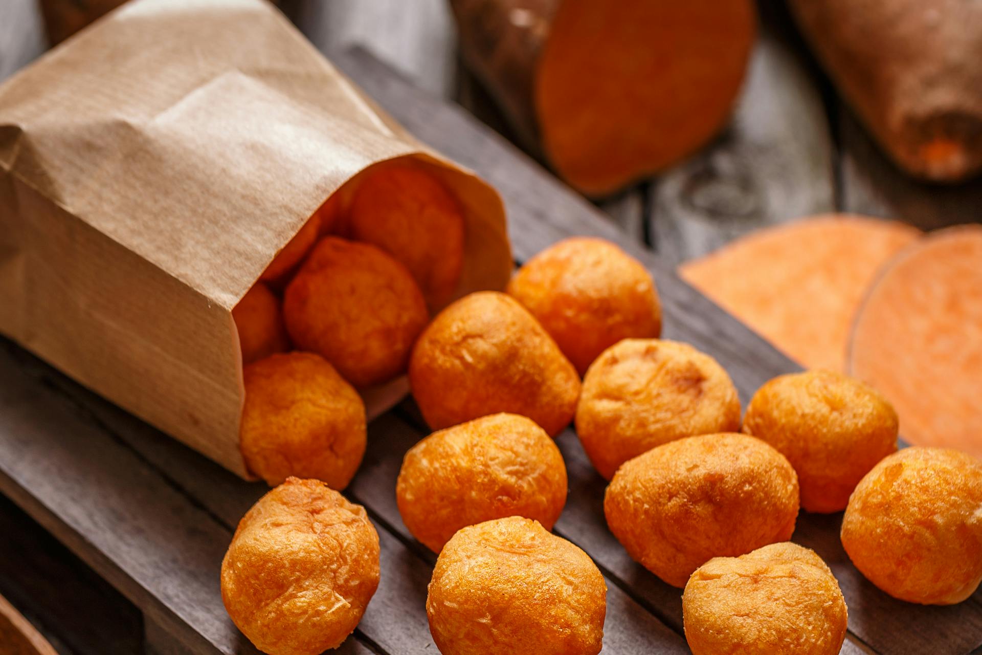 Zoete aardappelballetjes