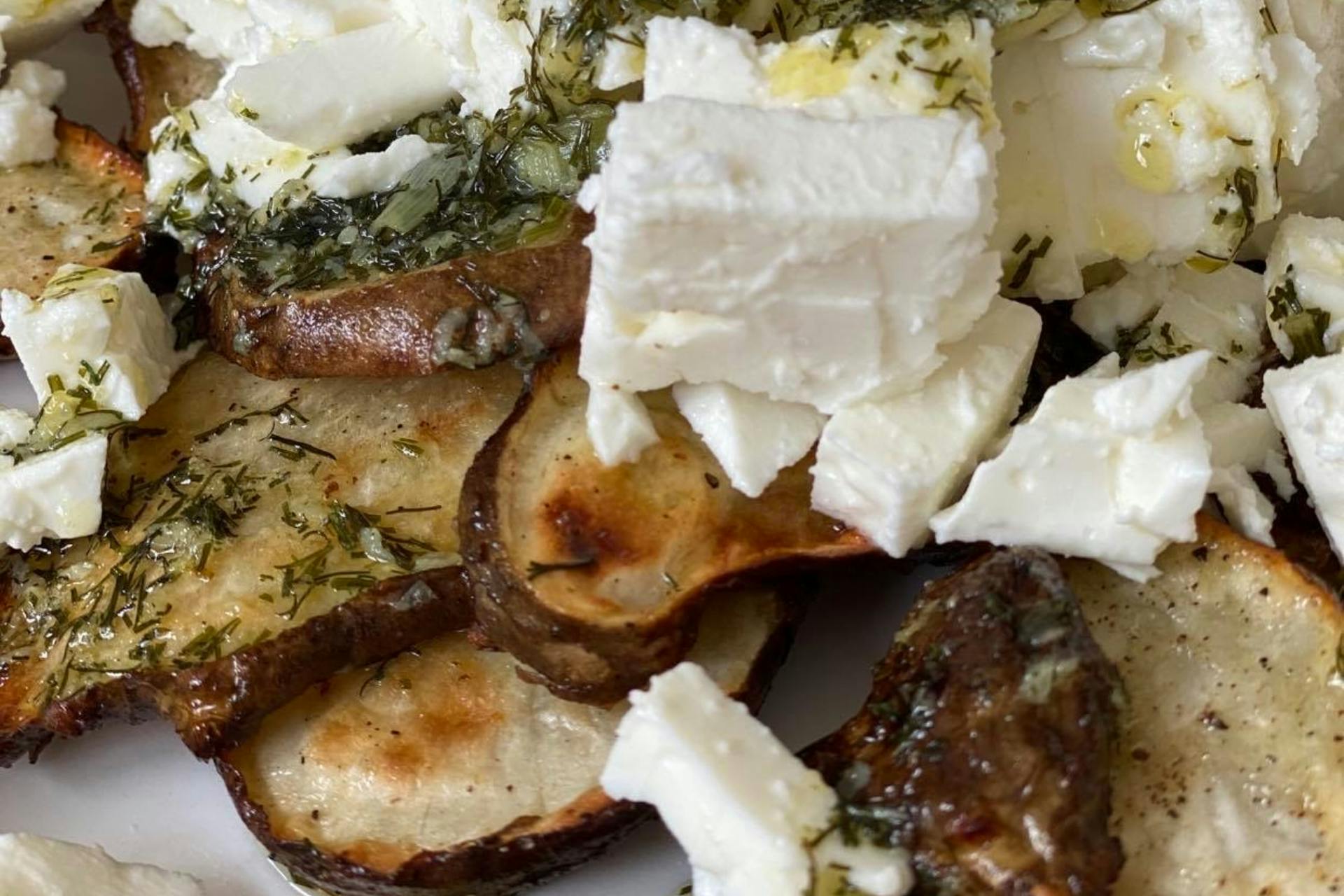 Geroosterde aardperen met feta en dille