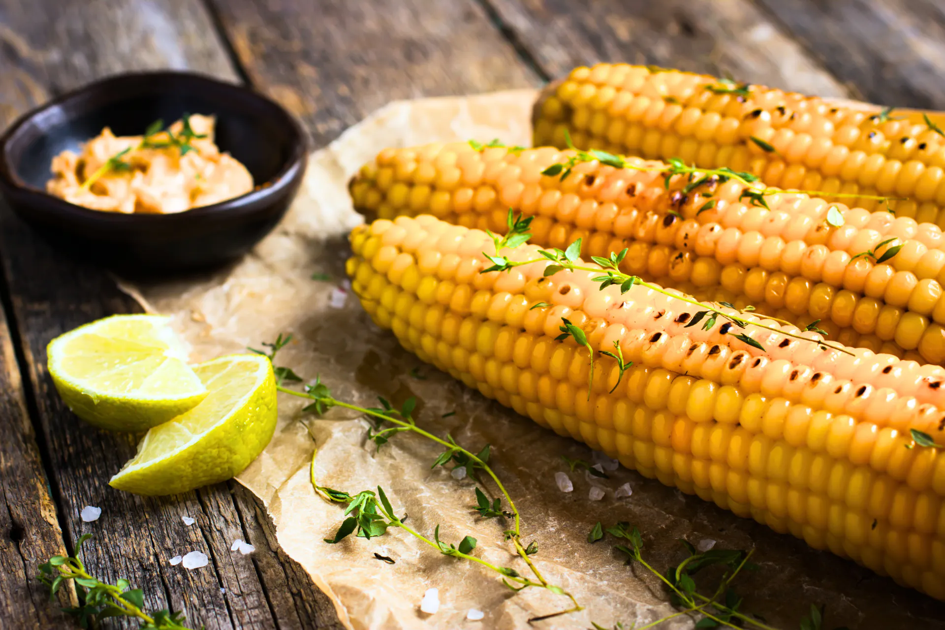 Geroosterde maïs met citroenpartjes