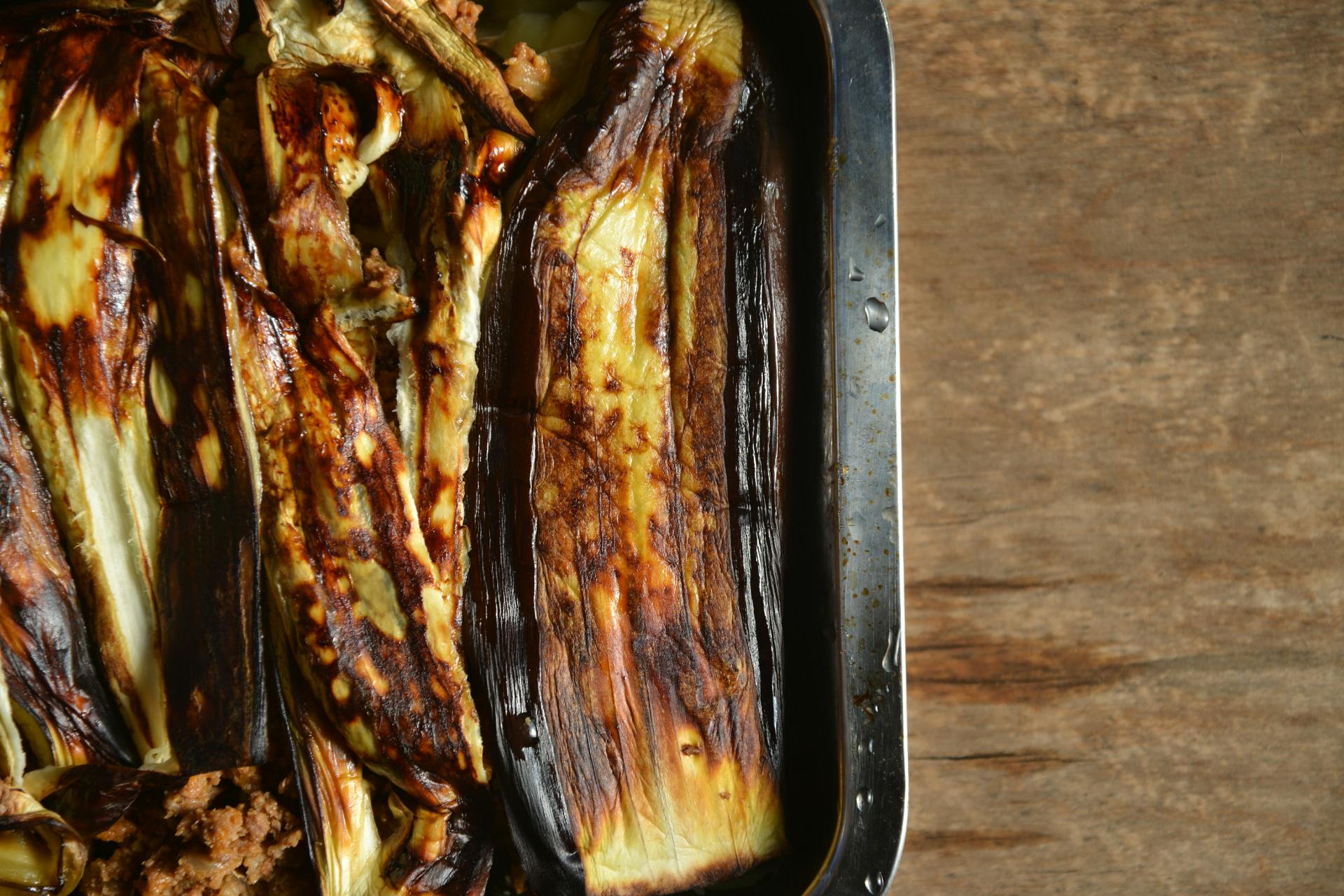 geroosterde aubergines