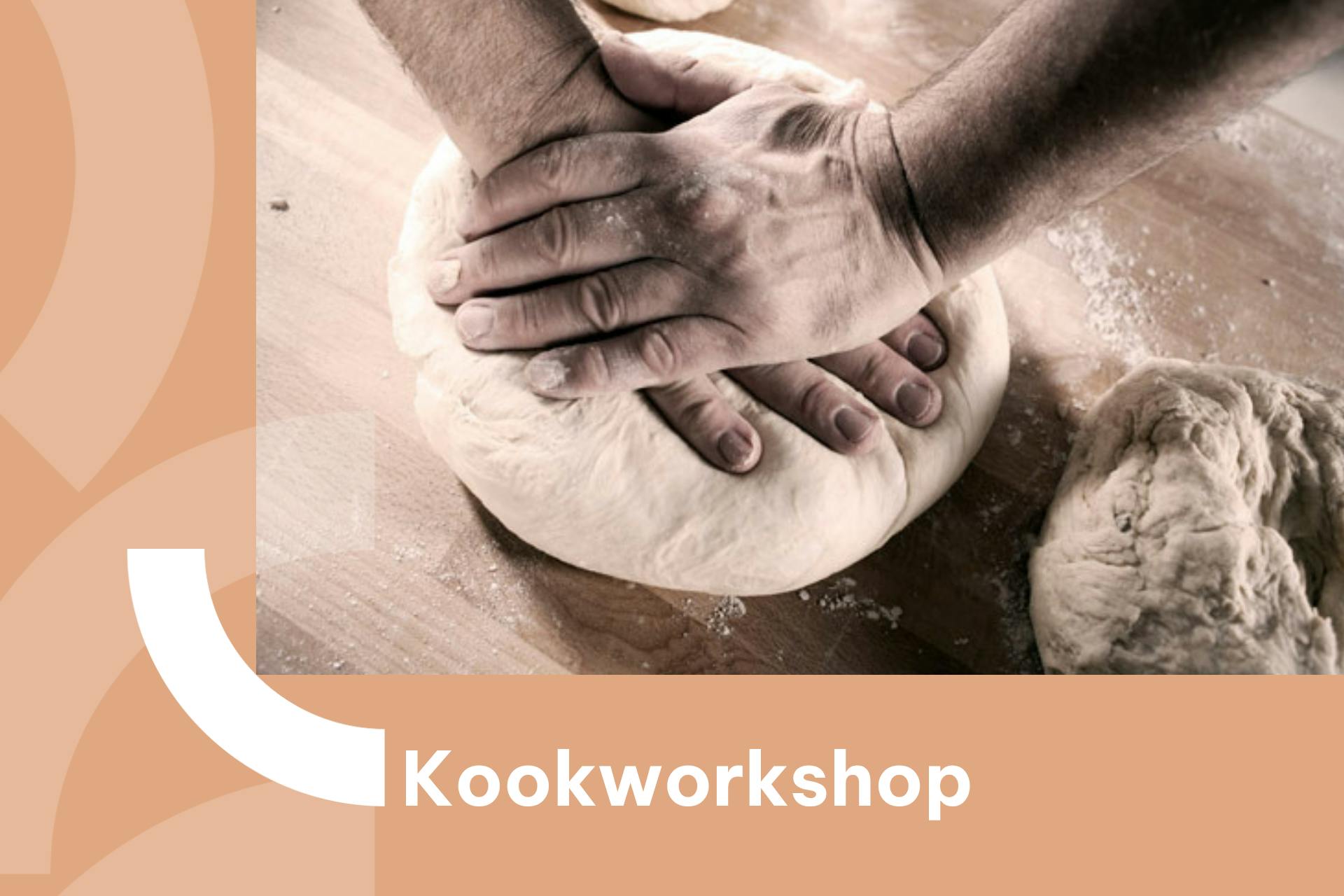 Banner met een foto van het kneden van een desembrood