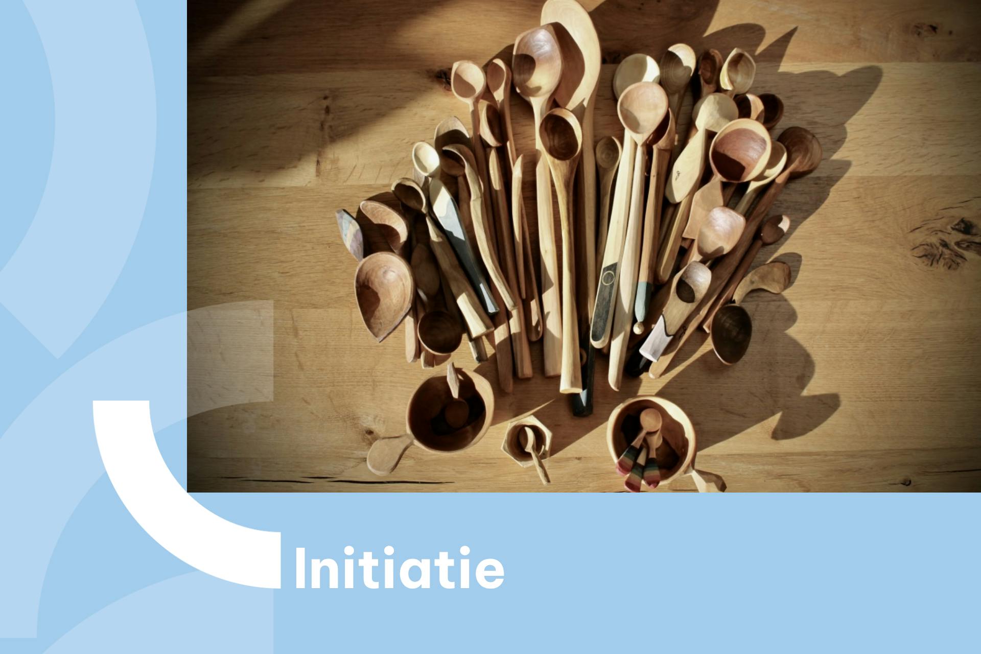 Banner met foto van handgesneden houten lepels van Meneertje Teelepel
