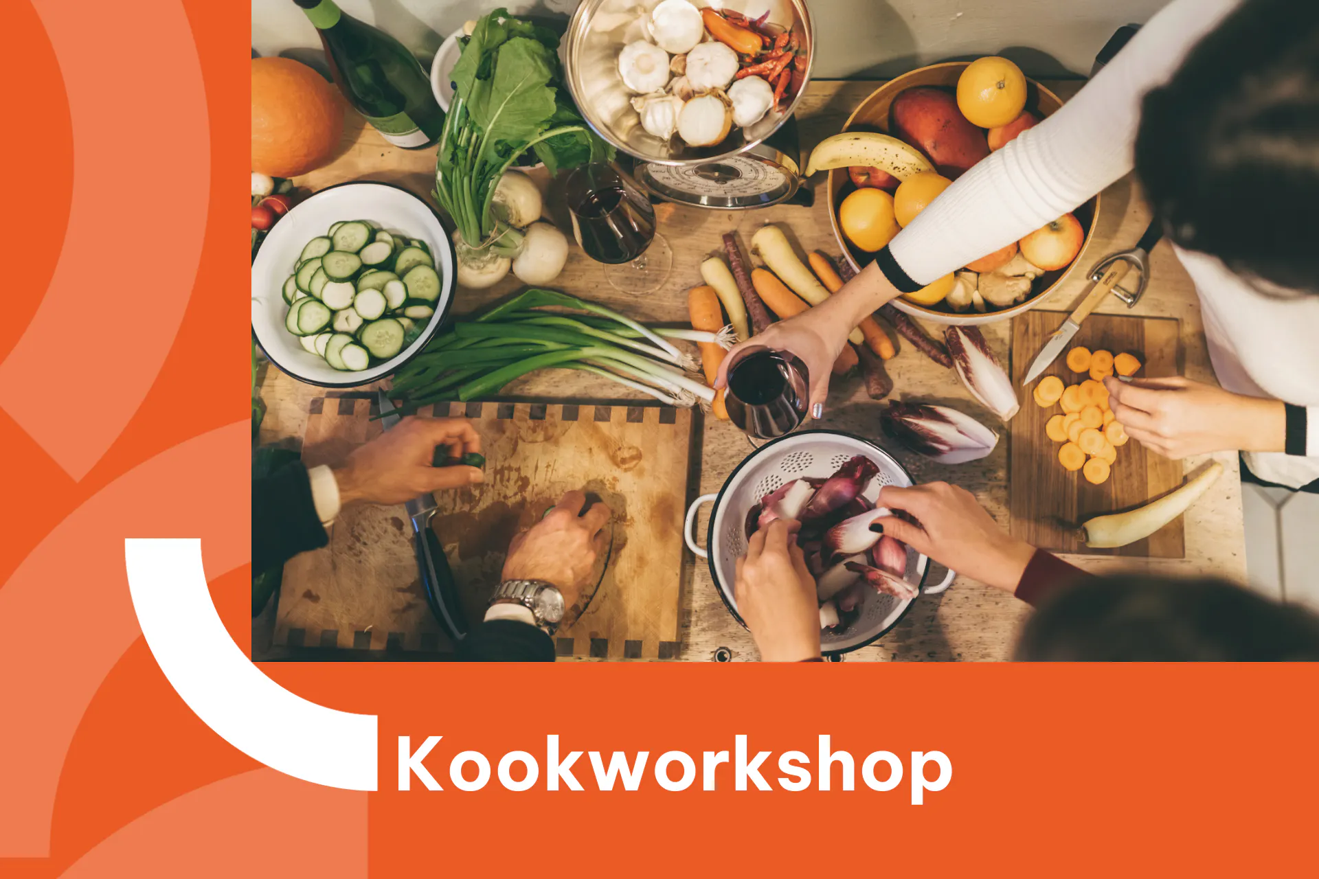 Banner met foto van het bereiden van een feestmenu met groenten