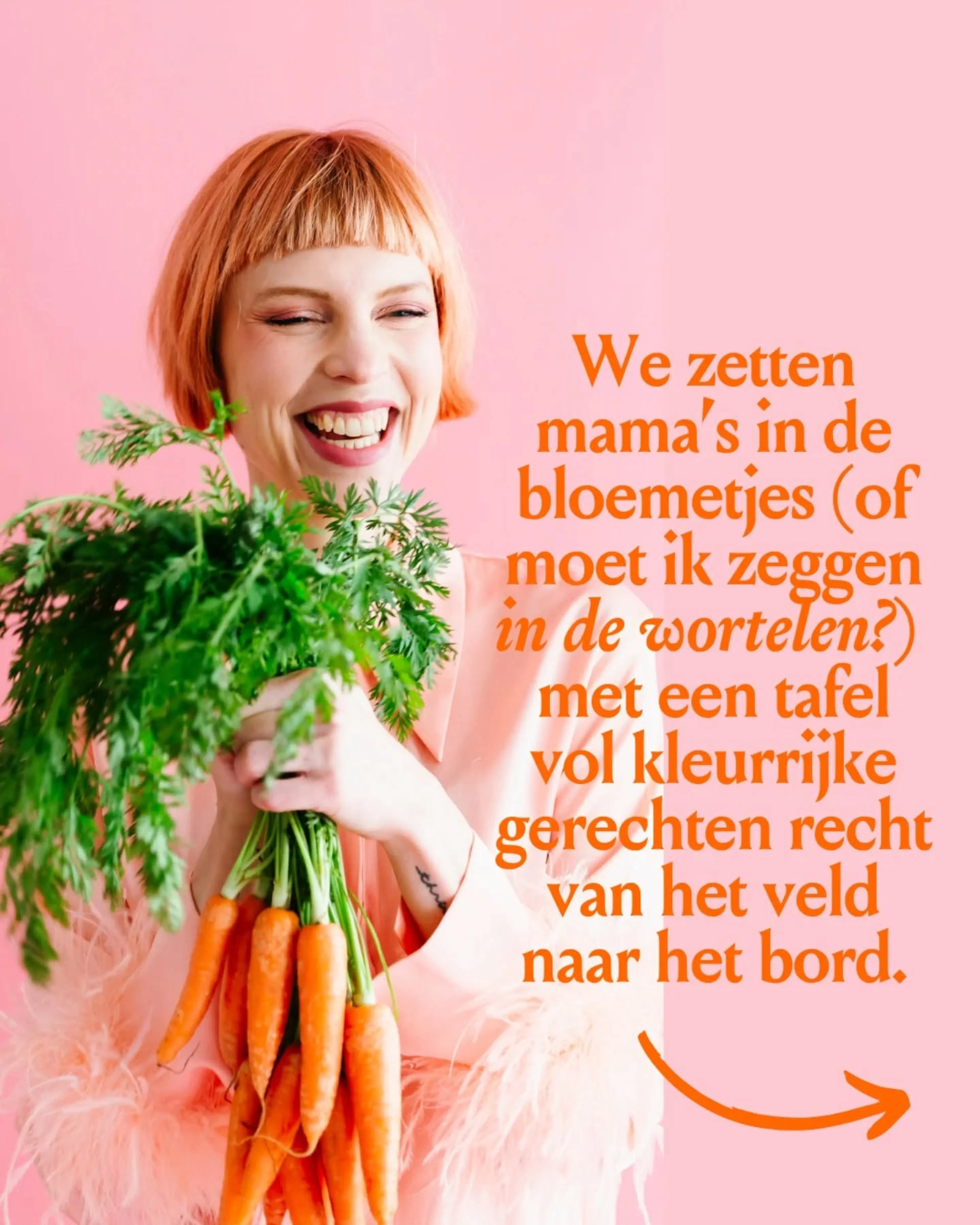 Foto van Evelien van Vegamuze met tekst over de moederdagbrunch op De Wassende Maan