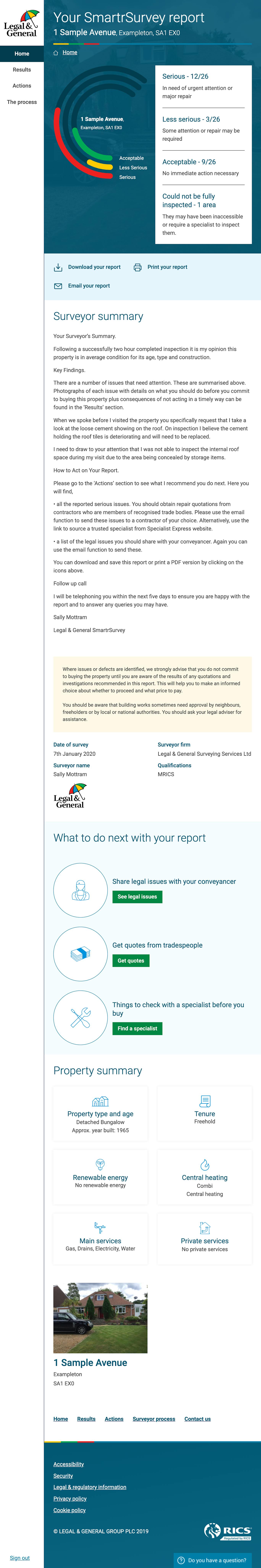 A screenshot of the Smartr Survey report homepage