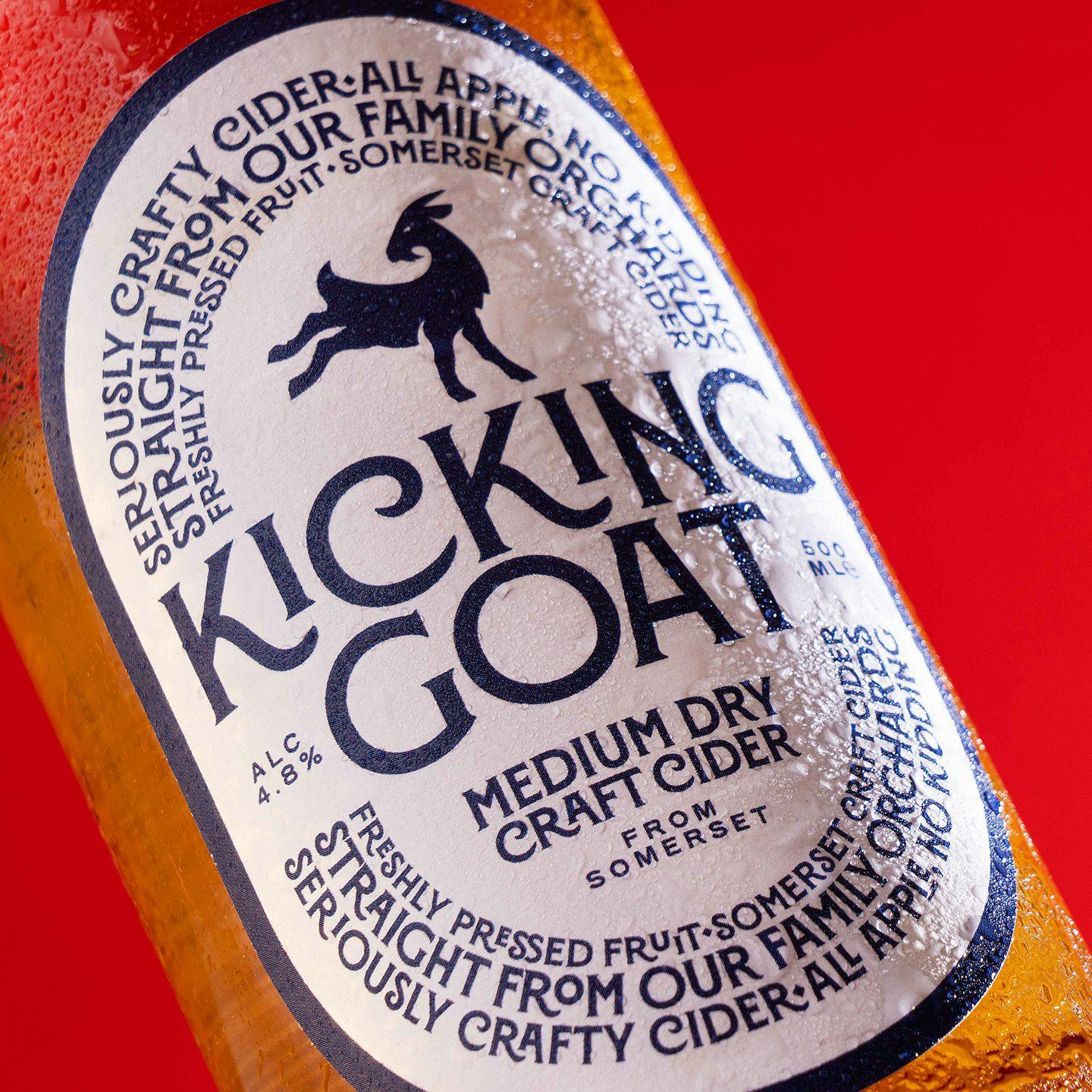 kicking goat cider label design