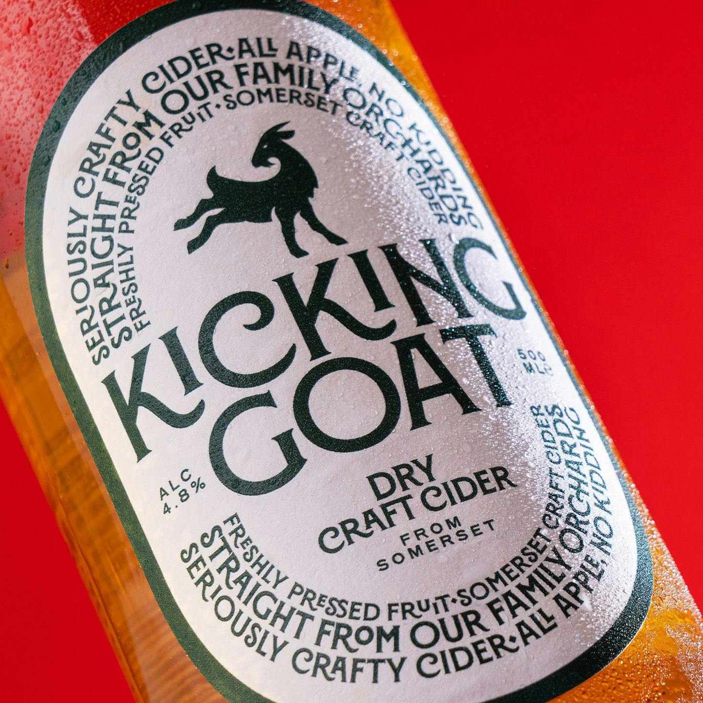 kicking goat cider label design