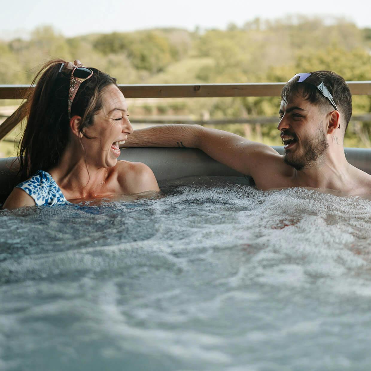 hot tub camping pitch moody brand design