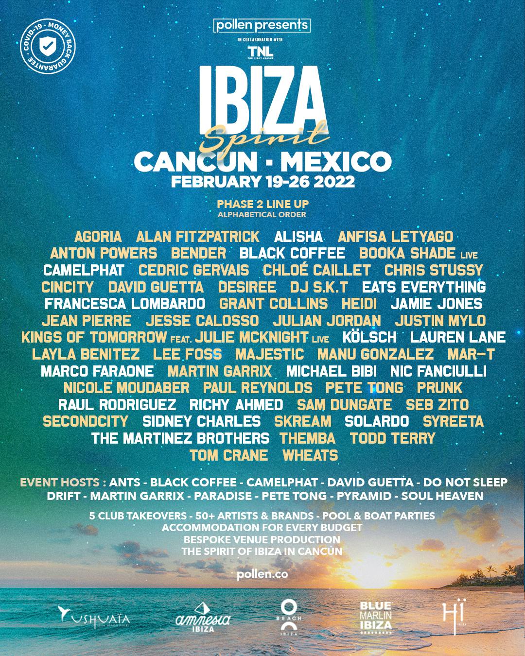 Ibiza Spirit Cancun lineup 
