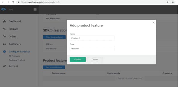 Adding Product Feature on LicenseSpring Platform
